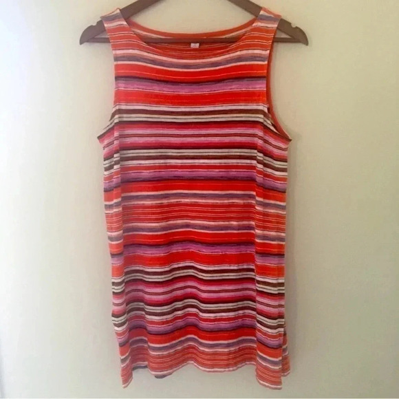 J. Jill Red Striped Sleeveless Tunic Top size small - Picture 2 of 8